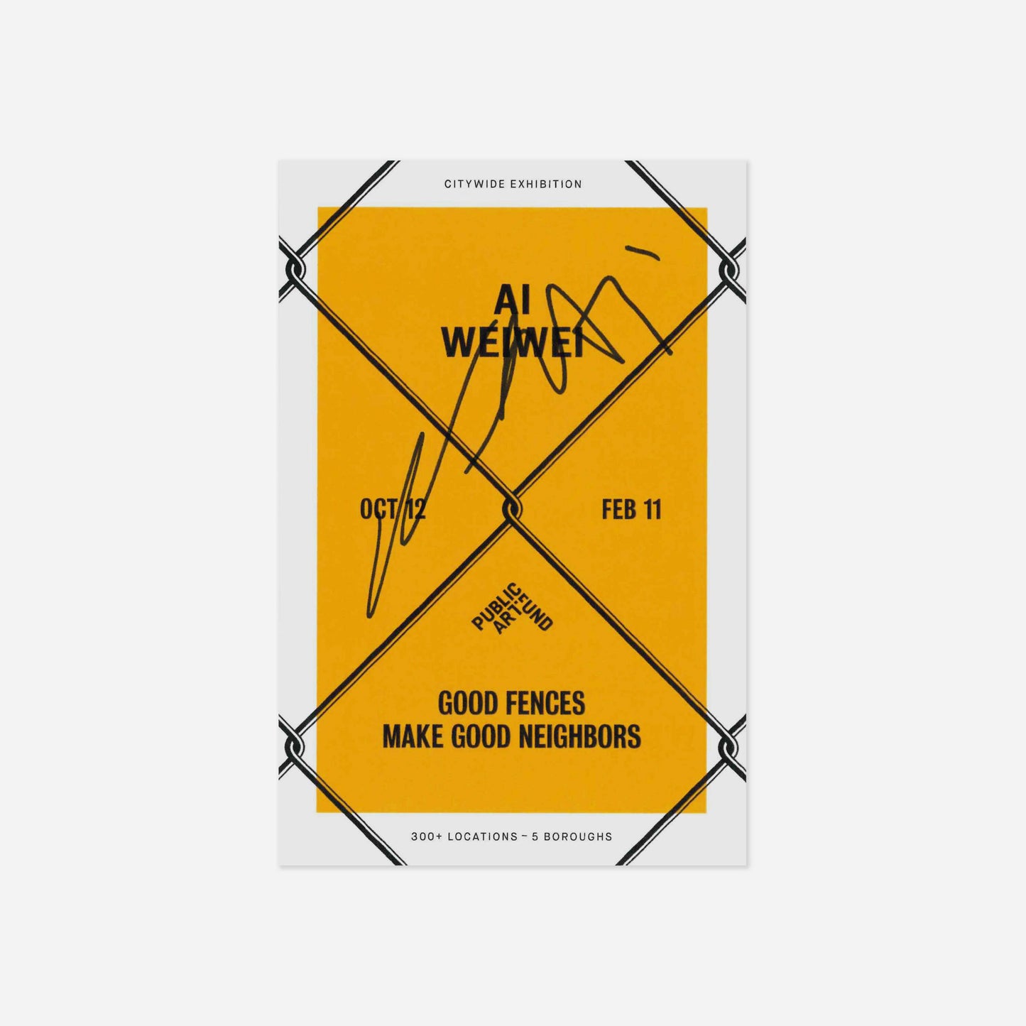 Ai Weiwei "Odyssey" 2017 - Exhibit Poster with Hand-Signed Postcard