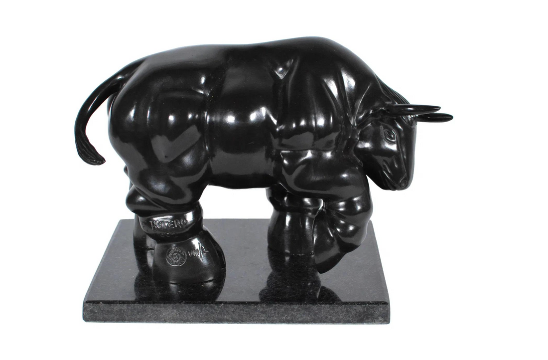 “Bull, 1992” by Fernando Botero Bronze Sculpture