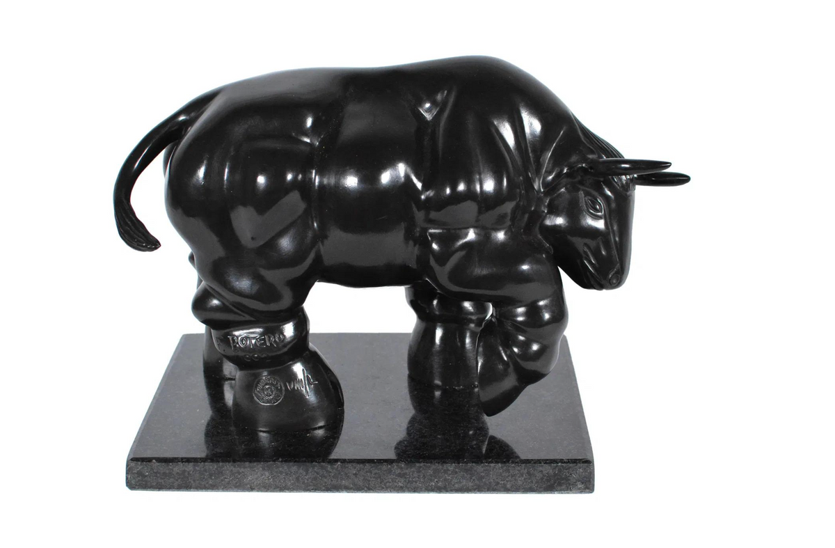 “Bull, 1992” by Fernando Botero Bronze Sculpture