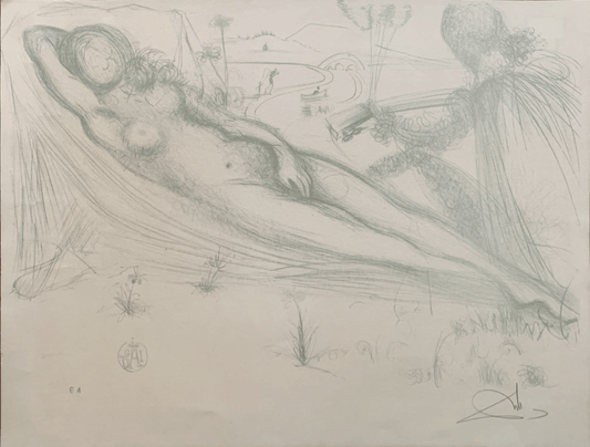 Salvador Dalí Lithograph "Le Nu à La Guitarre (Serenade)" (The Nude on the Guitar)