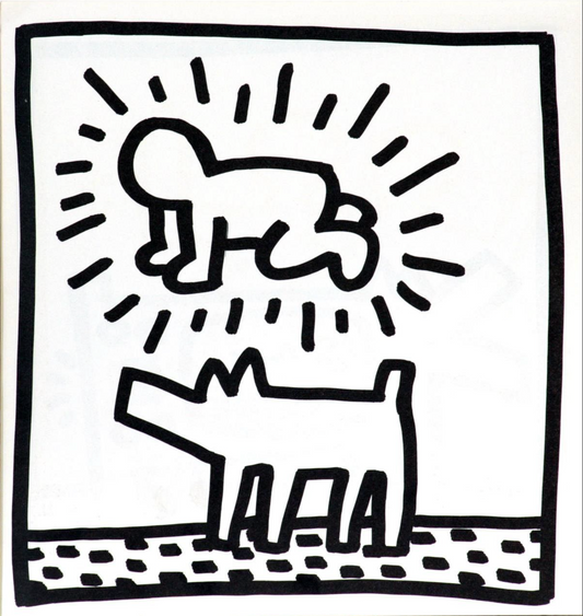 Keith Haring "Untitled (Man and Dog)" 1982