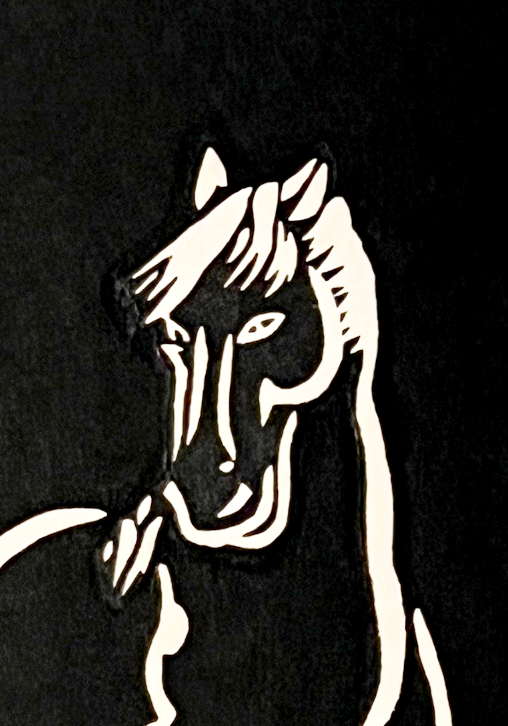 PFA10 "Mare and Stallion" Wood Block Print, 1952