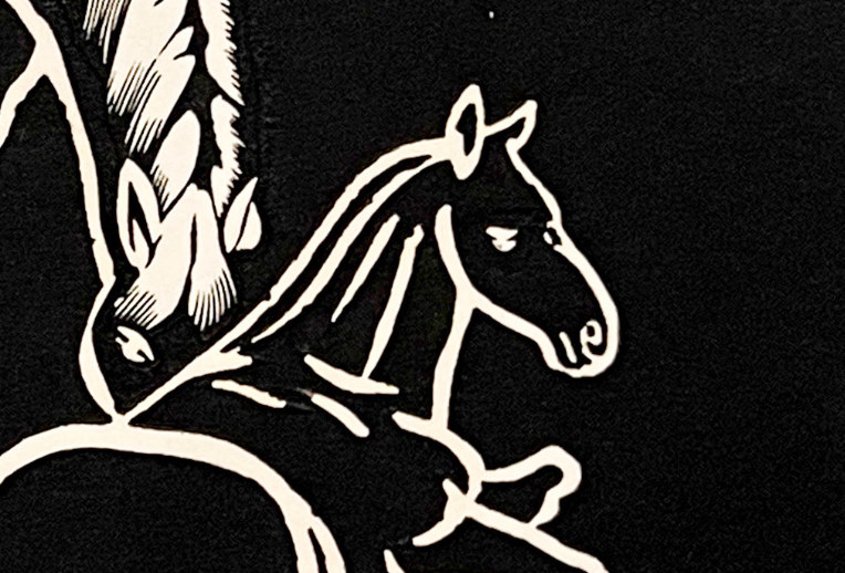 PFA10 "Mother and Foal" Wood Block Print, 1952